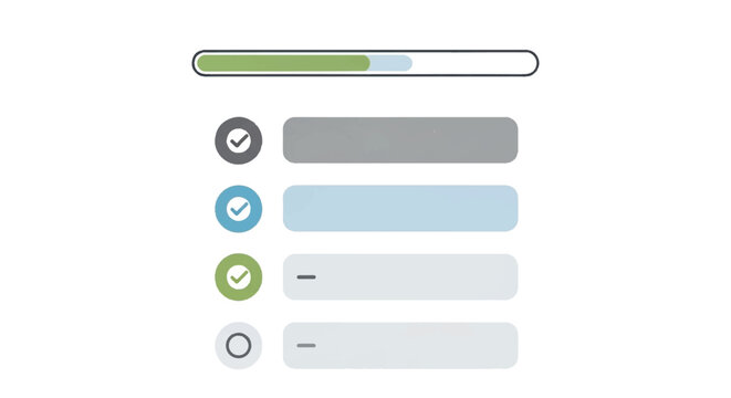 A person interacts with a loading interface on a screen displaying progress bars and checkmarks.