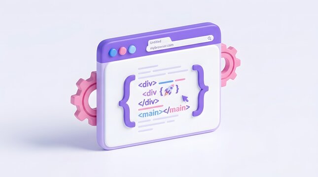 Web development concept with colorful code on screen