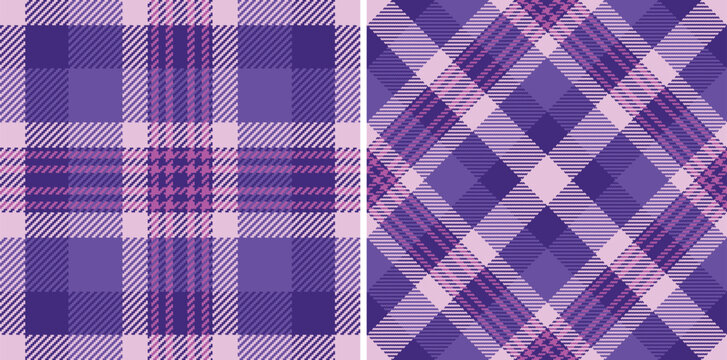 Elegant textile pattern featuring a vibrant purple plaid. Perfect for fashion design, backgrounds, or adding a touch of classic style to various creative projects.