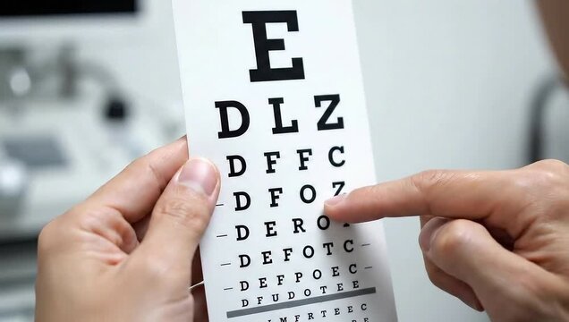 Eye Exam - Testing Vision with an Eye Chart.