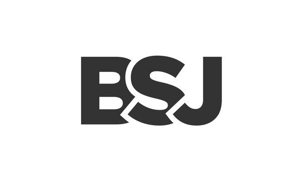 BSJ logo design template with strong and modern bold text. Initial based vector logotype featuring simple and minimal typography. Trendy company identity.