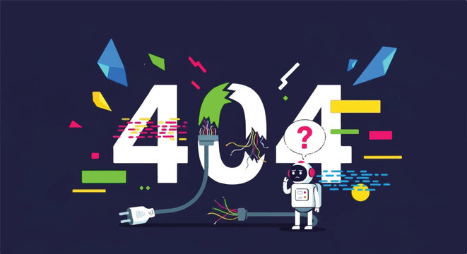 Astronaut searches for solution to 404 error with question mark