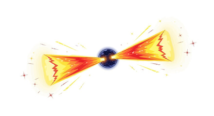 Black hole emitting powerful relativistic jets in space © jaka-Stock