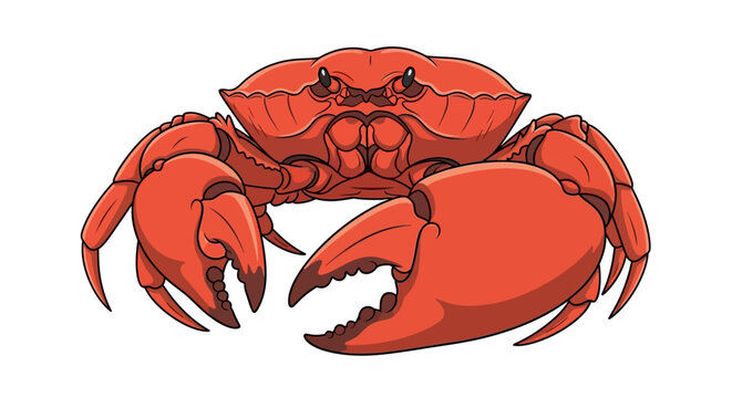 Red Crab Illustration on White Background