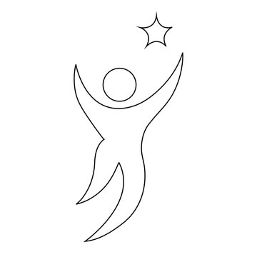 Vector illustration of an angel wings man silhouette logo design
