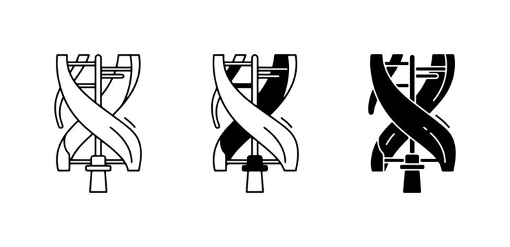 Vertical Axis Wind Turbine Icons, Renewable Energy Symbols, Eco Power Concepts