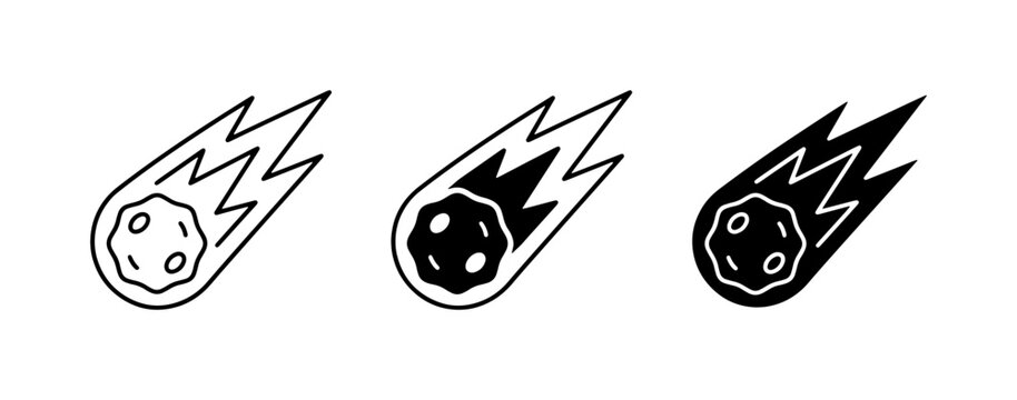 Meteor Icons, Comet Symbols, Asteroid Graphics, Space Objects, Celestial Bodies, Falling Stars