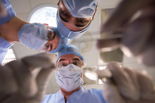 Ophthalmic surgery team performing eye operation in a Middle Eastern hospital clinic in Egypt