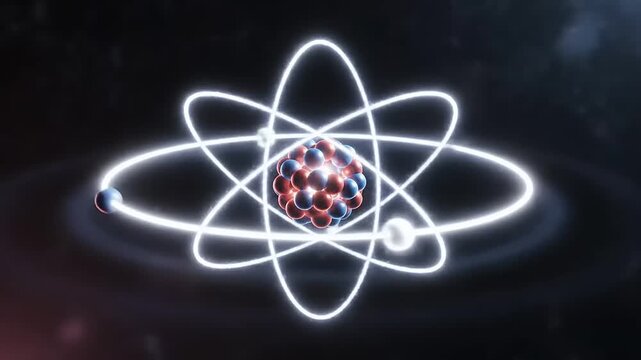 Abstract Atomic Structure Animation - Exploring the Realm of Science and Technology.