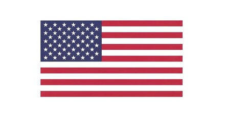 Obraz premium United States flag with stars and stripes on white background