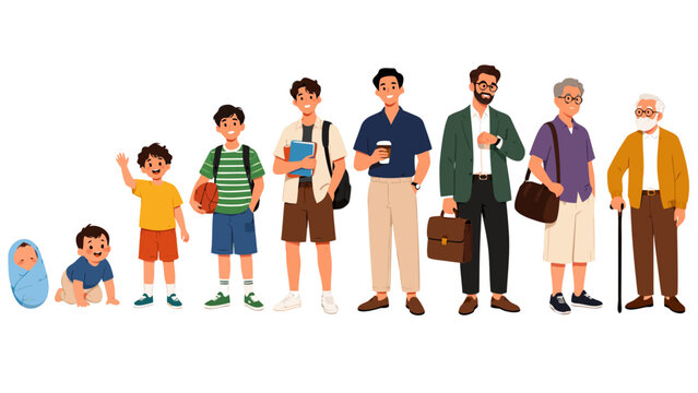 Diverse group of people standing in a queue or line.