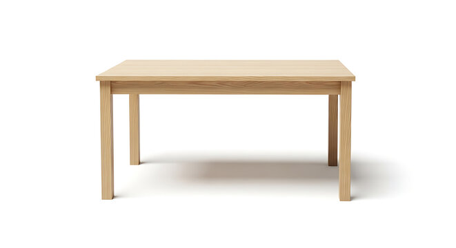 minimal wooden table isolated on clean background representing modern furniture design, interior decor and simple home furnishing concept with elegant presentation