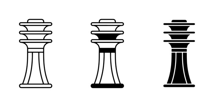 Control Tower Icons, Air Traffic Control Symbols, Airport Navigation Graphics