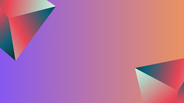 Vibrant Abstract Geometric Background with Smooth Gradient Colors and Dynamic Prismatic Shapes. Modern Digital Art Design for Creative Presentations and Technology Concepts