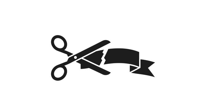 A black icon depicts scissors cutting a ribbon, symbolizing a new beginning