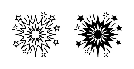 Explosion Starburst Icons, Festive Burst Graphics, Celebration Sparkle Symbols, Dynamic Event Elements © Anik