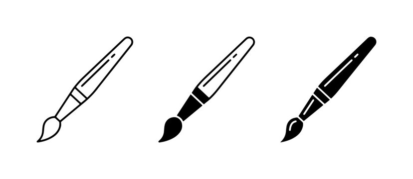 Paintbrush Icons, Art Tools Collection, Creative Design Elements, Drawing Brushes Set