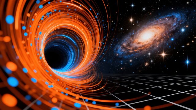 Abstract space vortex with galaxy