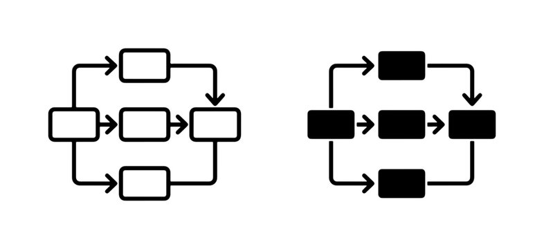 Flowchart Icons, Process Diagram Symbols, Workflow Steps, Business Logic Graphics