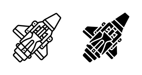 Rocket Ship Icons, Spacecraft Vector Graphics, Futuristic Exploration Symbols, Sci-Fi Launch Design Elements © Abu