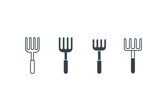 Garden Fork Icons Set