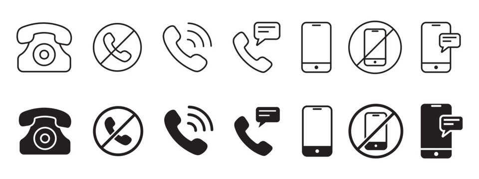 Phone icon set, Telephone call sign