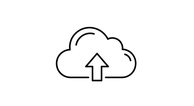 Cloud Upload Icon: Digital Data Transfer and Online Storage Concept