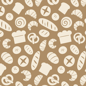 Bakery seamless pattern vector illustration
