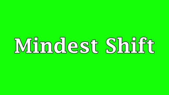 Green screen video with 'mindest shift' text and heart shape made of small white dots
