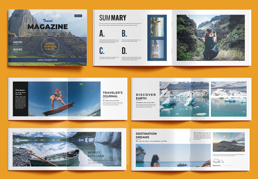 Adventure Travel Magazine Template Layout