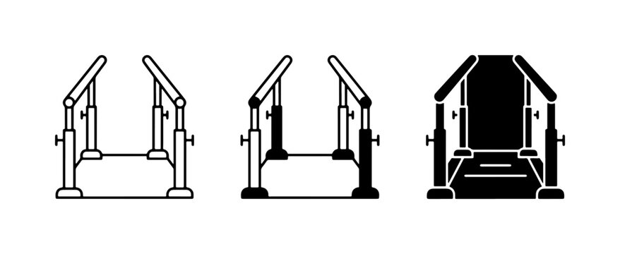 Adjustable Parallel Bars, Gymnastics Equipment, Fitness Training Icons