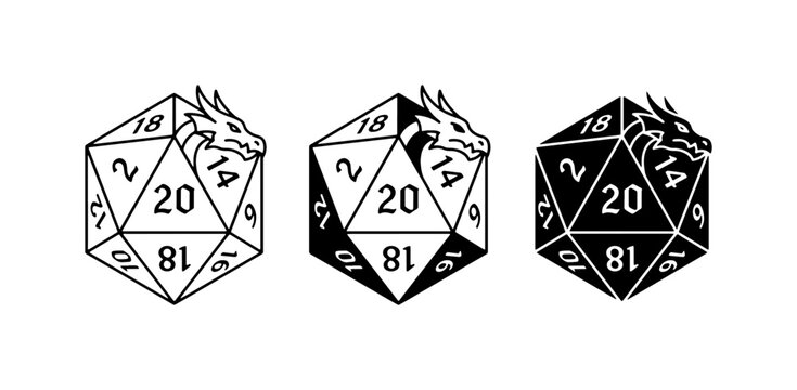 Dragon Dice Icons, D20 Polyhedral Dice Set, Tabletop RPG Game Accessories
