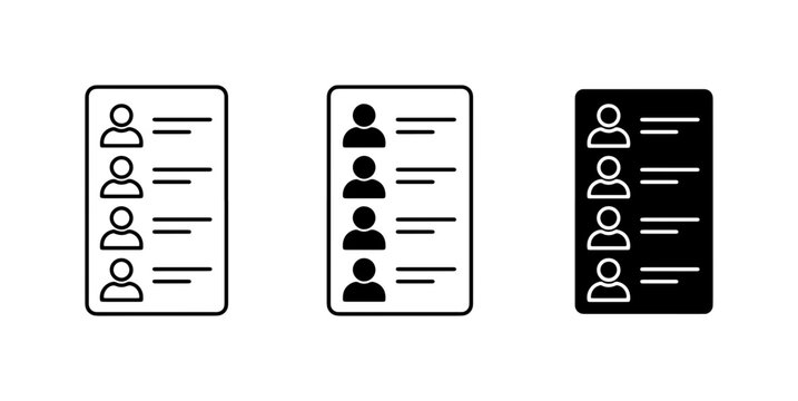 Contact List Icons, User Directory Graphics, People Profile Icons, Business Directory Icons, Vector Set