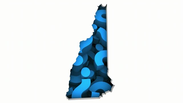 New Hampshire NH State Map Question Marks Ask FAQs Best Place Location 3d Animation