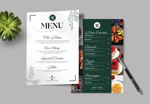 Food Menu Template Layout