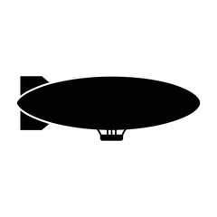 Black silhouette of a blimp or airship with gondola © Navi Pix