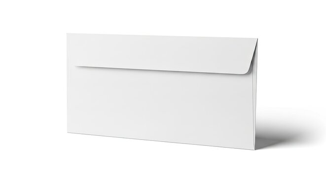 Blank white DL envelope mockup for branding design presentation.