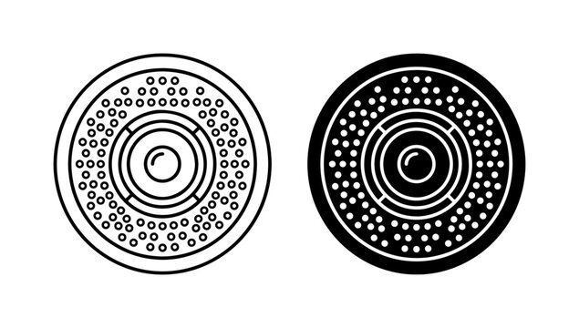 Security Camera Icons, Surveillance System Symbols, CCTV Equipment Vector Graphics