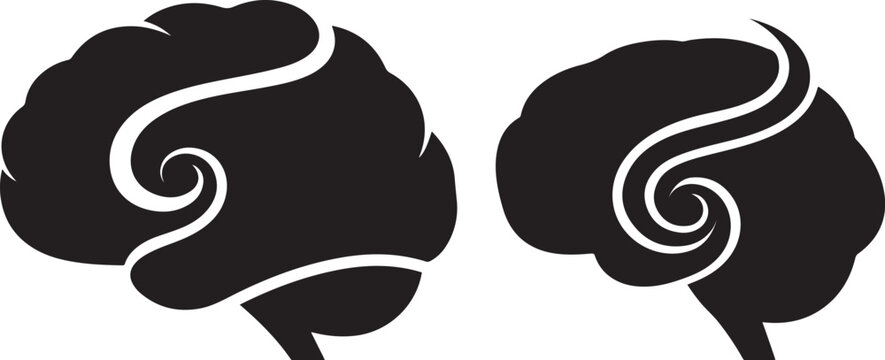 Connected minds silhouette, relationship and understanding concept