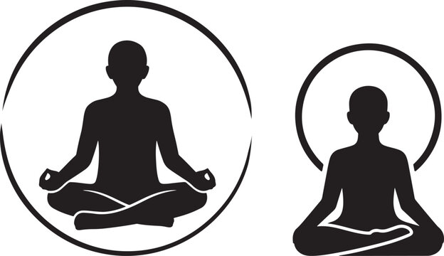 Meditation duo silhouette, shared calm and balance concept