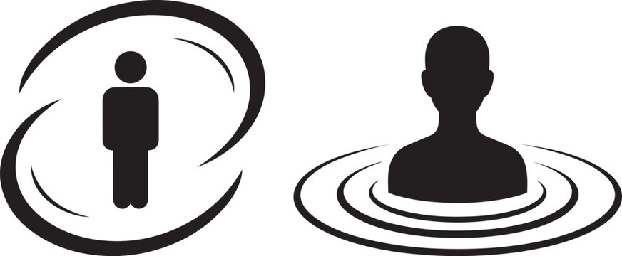 Mental health support silhouette, community care concept