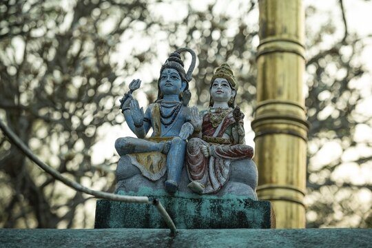 Hindu deities Shiva and Parvati, Andhra Pradesh, India
