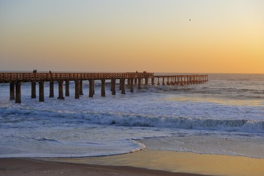 Pier at sunset, Swakopmund, Namibia, Africa