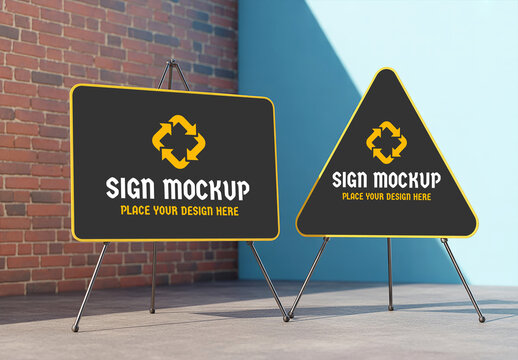Realistic Outdoor Signboard Mockup