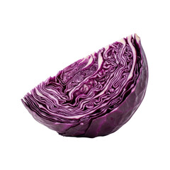 Obraz premium Red cabbage wedge, cross section, vibrant purple layers