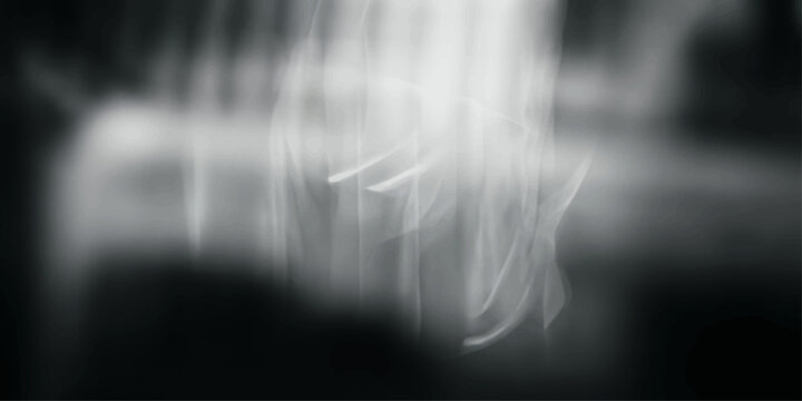A bright blue X-ray image of a human skull merges with dark storm clouds and smoke textures to create a nature design backdrop filled with light and fog