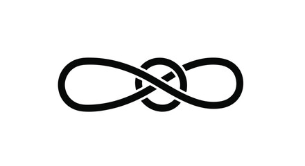 Naklejka premium Infinity knot symbol intertwined with a central loop creates a powerful representation of eternal connections and the unending cycle of relationships in our complex human social experience.