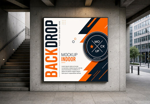 Modern Square Poster Mockup