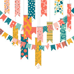 Obraz premium Colorful Decorative Banners Enhancing Festive Celebration Atmosphere