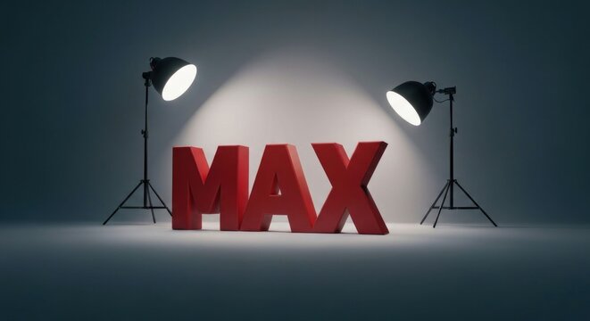 Word "MAX" in red spotlight